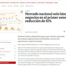 Mercado nacional solo hizo 57 negocios en el primer semestre, una reduccin de 51%